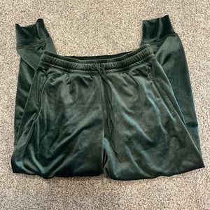 Offline by Aerie Green Velour Joggers